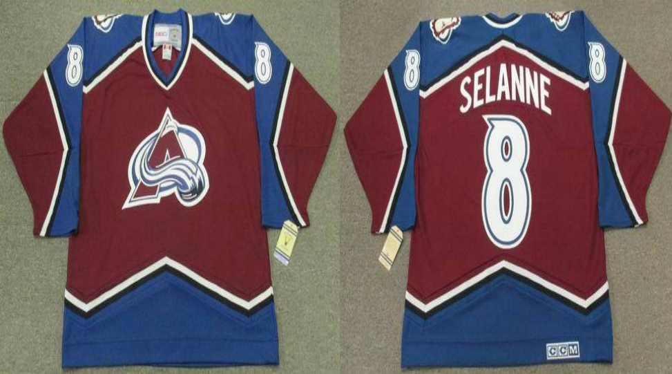 2019 Men Colorado Avalanche #8 Selanne red CCM NHL jerseys